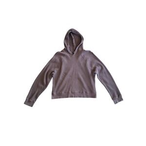 The North Face Chabot Hoodie Smokey Brown Waffle Knit Cotton Sweatshirt Size Med